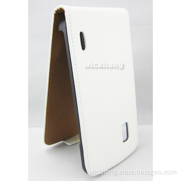 Genuine Real Leather Flip up Down Case for LG Google Nexus 4 E960